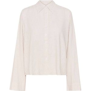 My Essential Wardrobe - Blouse - Wit - Viscose/Linnen - Gestreept Patroon