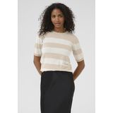 Kaffe - Karegina - T-shirt - Feather G/chalk Wide Stripe - Dames