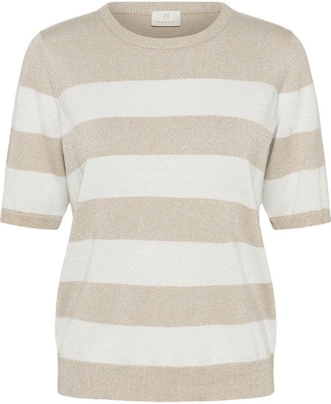 Kaffe - Karegina - T-shirt - Feather G/chalk Wide Stripe - Dames