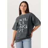 MY ESSENTIAL WARDROBE - FRONT PRINT TEE - T-shirt - Grijs - Katoen