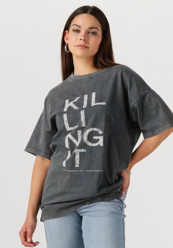 MY ESSENTIAL WARDROBE - FRONT PRINT TEE - T-shirt - Grijs - Katoen