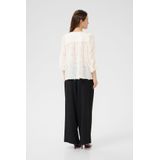 Kaffe - Blouse 'Pariva' - Wit - Klassieke Blouse - Losse Pasvorm - Driekwart Mouw