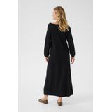 Cream - Maxi Jurk - Zwart - V-hals - Lange Mouwen