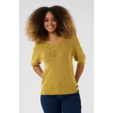 Cream - CRDela - Gebreide Trui - Mosterd - Driekwart Mouw