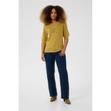 Cream - CRDela - Gebreide Trui - Mosterd - Driekwart Mouw