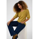 Cream - CRDela - Gebreide Trui - Mosterd - Driekwart Mouw