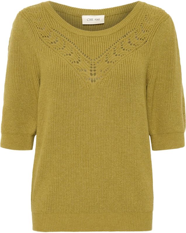 Cream - CRDela - Gebreide Trui - Mosterd - Driekwart Mouw