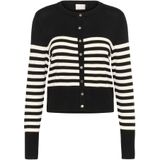 Kaffe - KALizza - Gebreid Vest - Zwart/Wit