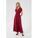 Cream - Maxi-jurk - Cabernet - Formele V-hals - Korte Mouwen - Enkellengte