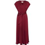 Cream - Maxi-jurk - Cabernet - Formele V-hals - Korte Mouwen - Enkellengte