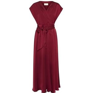 Cream - Maxi-jurk - Cabernet - Formele V-hals - Korte Mouwen - Enkellengte