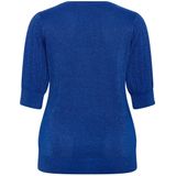 KAFFE - CURVE - Trui - Kobaltblauw - Effen - Halve Mouw