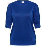 KAFFE - CURVE - Trui - Kobaltblauw - Effen - Halve Mouw