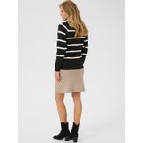 Cream - Dela - Gebreide Trui - Lichtbeige/Zwart