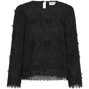 Cream - Blouse 'Hilda' - Zwart - Wijde Blouse - Lange Mouw