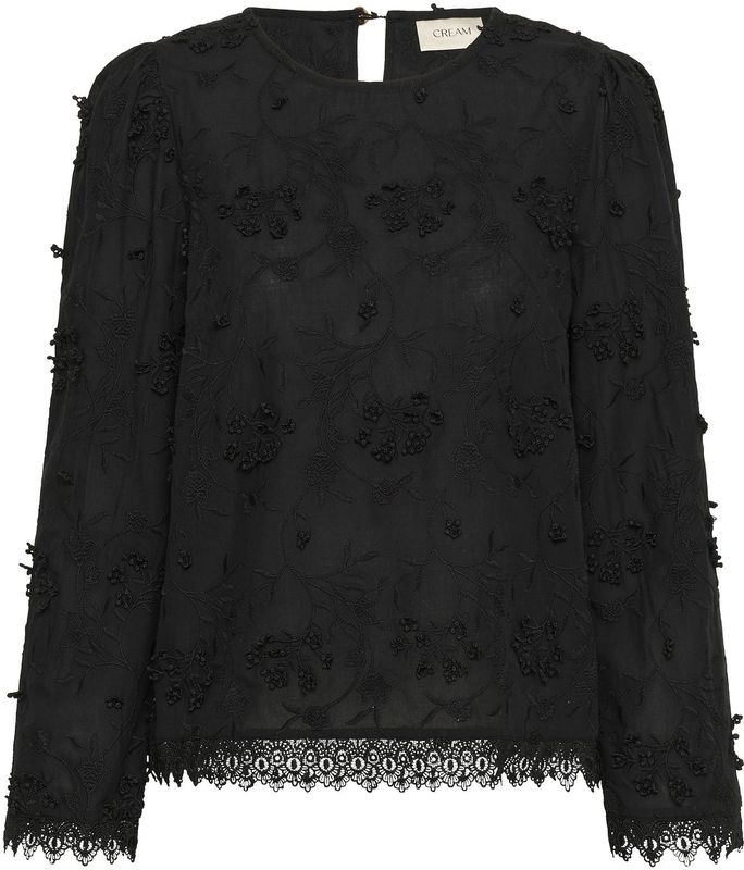 Cream - Blouse 'Hilda' - Zwart - Wijde Blouse - Lange Mouw