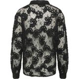 Cream - Blouse - Zwart - 100% Polyester - Lange Mouwen - Knoopsluiting