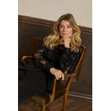 Cream - Blouse - Zwart - 100% Polyester - Lange Mouwen - Knoopsluiting