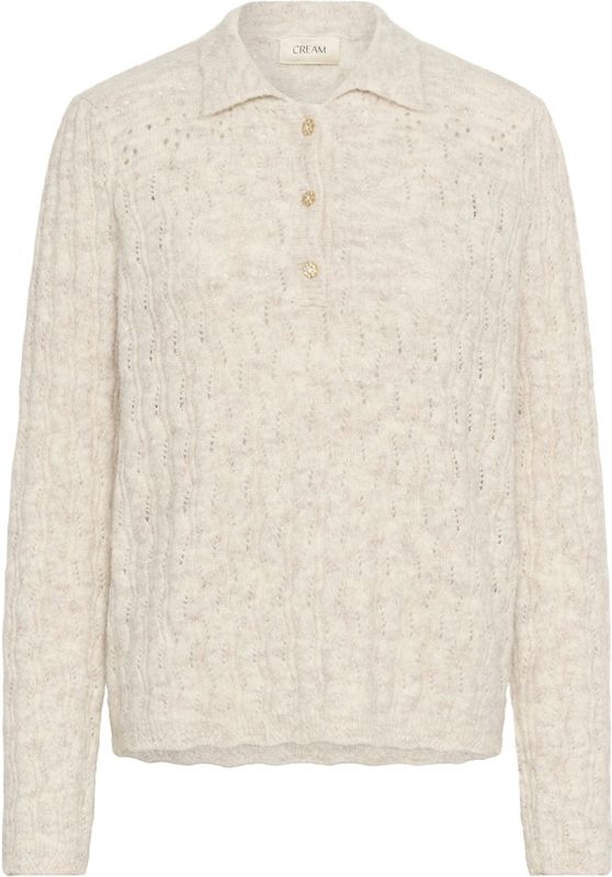 Cream - CRJunah - Trui - Ecru - Losse Pasvorm - Lange Mouw