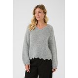 Cream - Niso - Trui - Grijs Gemêleerd - Losse Pasvorm - Lange Mouw