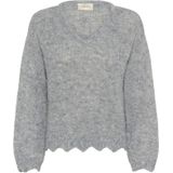 Cream - Niso - Trui - Grijs Gemêleerd - Losse Pasvorm - Lange Mouw