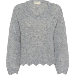 Cream - Niso - Trui - Grijs Gemêleerd - Losse Pasvorm - Lange Mouw