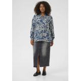 Kaffe Curve - Blouse - Veelkleurig - Met Paisley Print en Pofmouwen