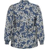 Kaffe Curve - Blouse - Veelkleurig - Met Paisley Print en Pofmouwen