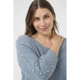 Kaffe Curve - Kcletty Pullover - Gebreide Trui - Blauw - Windward Blue Melange