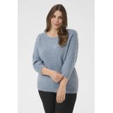 Kaffe Curve - Kcletty Pullover - Gebreide Trui - Blauw - Windward Blue Melange