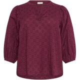 Kaffe Curve - Windsor Wine Blouse - Dames - 3/4 Mouwen
