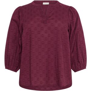 Kaffe Curve - Windsor Wine Blouse - Dames - 3/4 Mouwen
