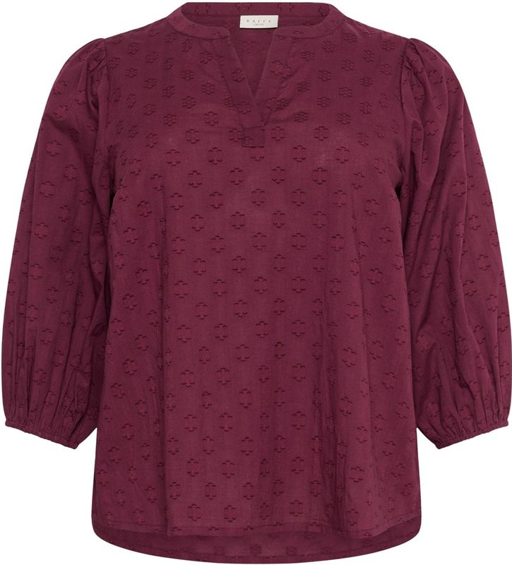Kaffe Curve - Windsor Wine Blouse - Dames - 3/4 Mouwen