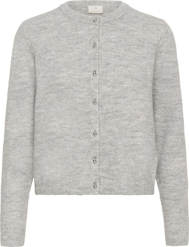 Kaffe - Grijze Gebreide Vest - Dames - Met Knopen