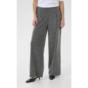 Kaffe - Wide Leg High Waist Broek - Zilver - Met Glitter