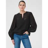 Kaffe - KAVivian - Blouse - Zwart - Wijde Blouse met Pofmouwen