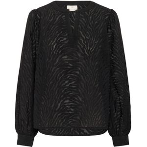 Kaffe - KAVivian - Blouse - Zwart - Wijde Blouse met Pofmouwen