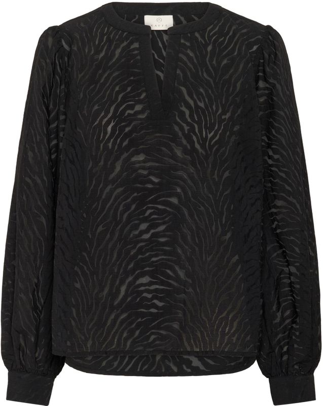 Kaffe - KAVivian - Blouse - Zwart - Wijde Blouse met Pofmouwen