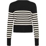 Kaffe - KALizza - Gebreid Vest - Zwart/Wit