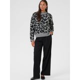 Kaffe - Trui 'Sandra' - Grijs Gemêleerd/Zwart - Gebreide Trui