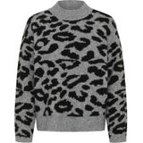 Kaffe - Trui 'Sandra' - Grijs Gemêleerd/Zwart - Gebreide Trui