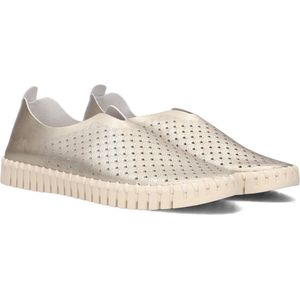 Ilse Jacobsen Espadrille van leer met metallic finish