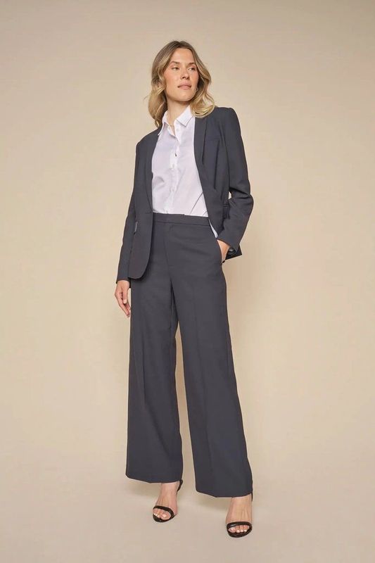 Mos Mosh - Mmleya Miley Pant - Broek - Blauw - Polyester - Klassieke Pasvorm