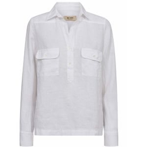 MOS Mosh, Dames, Blouses & Shirts, Wit, Maat: L Linnen,