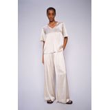 MOS Mosh - Mmrita Satin Pant - Broek - Beige - Satijn