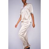 MOS Mosh - Mmrita Satin Pant - Broek - Beige - Satijn