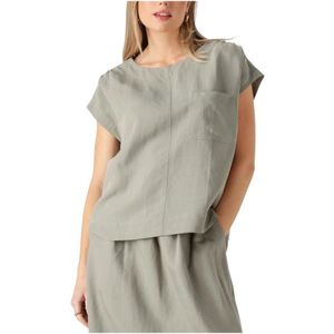 Mos Mosh Top Elena - Groen - Dames Korte Mouw