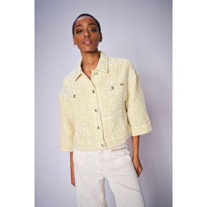 MOS Mosh, Dames, Jassen, Beige, Maat: S Katoen,