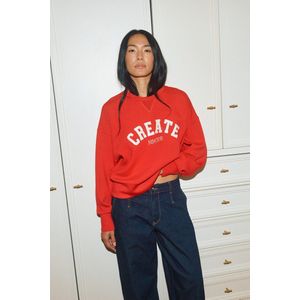 Sweatshirt - Losse Pasvorm - Lange Mouw - Ronde Hals - Geribbelde Kraag - Zacht Aanvoelend