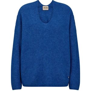 MOS MOSH - Gebreide Trui - Blauw - Losse Pasvorm - Lange Mouw